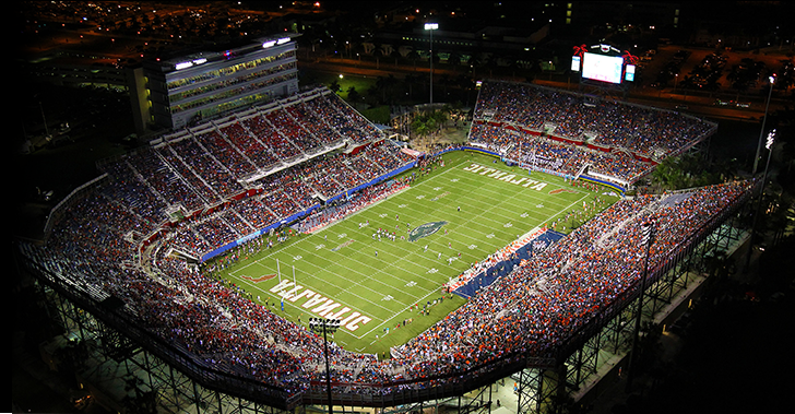 FAU stadium aerial view during a game